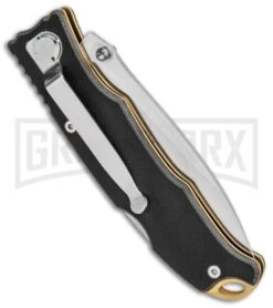 CRKT Lake Laredo Black G-10 Folding Knife - Satin Serrated -Knivesand Tools Shop CRKT Lake Laredo LB Black G 10 Satin Serr 7266 BHQ 85978 jr side large