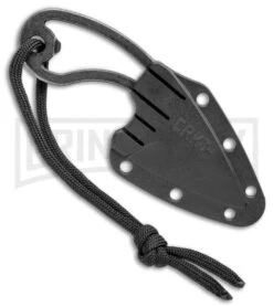 CRKT Owlet Fixed Blade Black Stonewash Neck Knife - Drop Point -Knivesand Tools Shop CRKT Owlet Neck Skeletonized Black SW 2716 BHQ 103912 jr sheath large