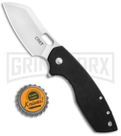 CRKT Pilar Large Black G-10 Frame Lock Flipper Knife - Satin Plain -Knivesand Tools Shop CRKT Pilar Large FL Black G 10 Satin 5315G BHQ 92280 jr bottlecap large