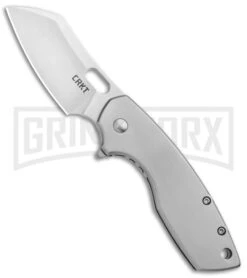 CRKT Pilar Large Stainless Steel Frame Lock Flipper Knife - Satin Plain