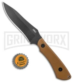 CRKT Ramadi Coyote Fixed Blade Knife - Black Plain -Knivesand Tools Shop CRKT Ramadi Fixed Blade Coyote G 10 Handle Black BHQ 138977 jr bottlecap large