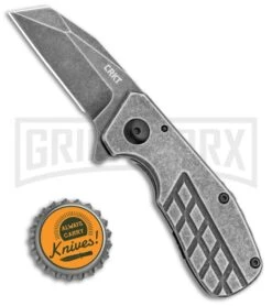 CRKT Graham Razelcliffe Stainless Steel Folding Knife - Black Stonewash Plain -Knivesand Tools Shop CRKT Razelcliffe Compact Frame Lock Knife Stainless Steel 2.4in Black SW 4021 BHQ 113911 LS Bottlecap large