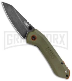 CRKT Schwarz Overland OD Green G10 Frame Lock Knife - SW Plain -Knivesand Tools Shop CRKT Swarz Overland FL OD Green G 10 Black SW 6280 BHQ 103632 jr large