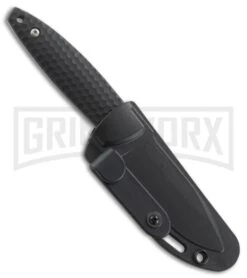 CRKT Aux Black Fixed Blade Knife - Satin Plain -Knivesand Tools Shop CRKT lucas burnley aux black satin 1200 BHQ 51813 er sheath large
