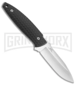 CRKT Aux Black Fixed Blade Knife - Satin Plain -Knivesand Tools Shop CRKT lucas burnley aux black satin 1200 BHQ 51813 er side large