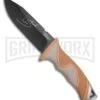 Camillus Blackfoot Brown Fixed Blade Knife - Black Plain -Knivesand Tools Shop Camillus Blackfoot brown black BHQ 43020 er large