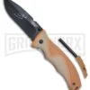 Camillus San Bushmen Brown Folding Knife - Black Plain -Knivesand Tools Shop Camillus San Bushmen brown black BHQ 43018 er large