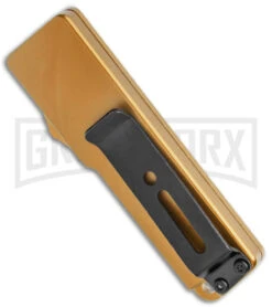 Chud Mini Gold OTF Automatic Knife - Black Tanto Plain 4 Chud Mini Gold OTF Automatic Knife - Black Tanto Plain -Knivesand Tools Shop Chud Mini Gold OTF Auto Pocket Clip Black Tanto GX 38553 jr side large