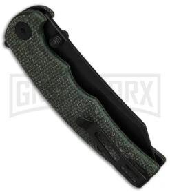 CIVIVI P87 Folder Green Micarta Liner Lock Knife - Black Plain -Knivesand Tools Shop Civivi P87 FLLK Green Micarta 2in Black SW BHQ 151779 td side large