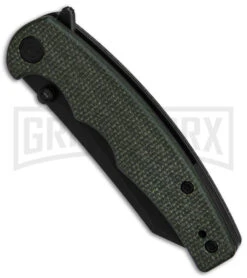 CIVIVI P87 Folder Green Micarta Liner Lock Knife - Black Plain -Knivesand Tools Shop Civivi P87 FLLK Green Micarta 2in Black SW BHQ 151779 td spine large