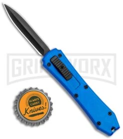 Coffin Blaster Metallic Blue DA/OTF Automatic Knife - Black Plain -Knivesand Tools Shop Coffin Blaster Metallic Blue DA OTF Auto Black Plain GX 34992 jr bottlecap large