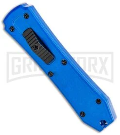 Coffin Blaster Metallic Blue DA/OTF Automatic Knife - Black Plain -Knivesand Tools Shop Coffin Blaster Metallic Blue DA OTF Auto Black Plain GX 34992 jr spine large