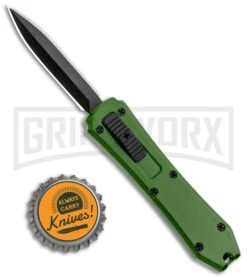 Coffin Blaster Green DA/OTF Automatic Knife - Black Plain -Knivesand Tools Shop Coffin Blaster Zombie Green DA OTF Auto Black Plain GX 15468 jr bottlecap large
