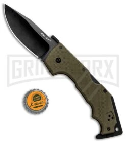 Cold Steel AK-47 OD Green G-10 Folding Knife - Black Plain -Knivesand Tools Shop Cold Steel AK 47 LB OD Green G 10 Black 58MVG BHQ 33095 jr bottlecap large