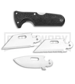 Cold Steel Click-N-Cut Black ABS Exchangeable Blade Knife - Stonewash Plain -Knivesand Tools Shop Cold Steel Click N Cut Exchangeable Black BDS Satin 40A BHQ 106751 jr blades large