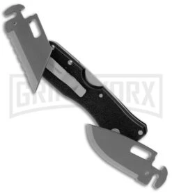 Cold Steel Click-N-Cut Black G10 Folder - Stonewash Serr -Knivesand Tools Shop Cold Steel Click n Cut Folder Black BDS SAtin BHQ 121231 jr 3 large