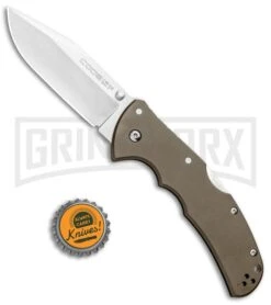Cold Steel Code-4 Clip Point Folding Knife - Satin Plain -Knivesand Tools Shop Cold Steel Code 4 CP LB Satin 58PC BHQ 15397 jr bottlecap large