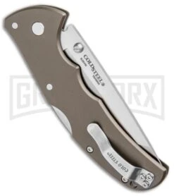Cold Steel Code-4 Gun Metal Aluminum Tanto Lockback Knife - Satin Plain -Knivesand Tools Shop Cold Steel Code 4 Tanto LB Satin 58PT BHQ 15401 jr side large