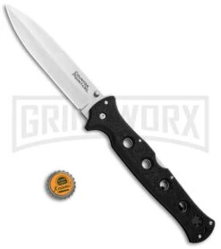 Cold Steel Counter Point XL Folding Knife - Satin Plain AUS-10A -Knivesand Tools Shop Cold Steel Counter Point XL Black Griv Ex 10AA BHQ 83389 jr bottlecap large