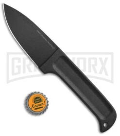 Cold Steel Black Drop Forged Hunter Fixed Blade Knife - Black Plain -Knivesand Tools Shop Cold Steel Drop Forged Hunter Black 36MA BHQ 52027 jr bottlecap 2 large