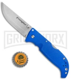 Cold Steel Blue Finn Wolf Lockback Knife - Satin Plain -Knivesand Tools Shop Cold Steel Finn Wolf LB Blu 20NPLUZ BHQ 51982 jr bottlecap large