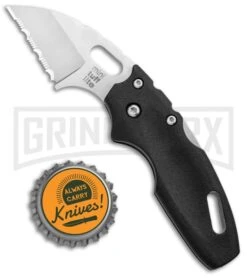 Cold Steel Black Mini Tuff Lite Pocket Knife - Satin Full Serr -Knivesand Tools Shop Cold Steel Mini Tuff Lite Tri Ad Lock Satin Full Serr 20MTS BHQ 49422 jr bottlecap large