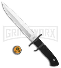 Cold Steel Knives OSS Double-Edged Black Fixed Blade Fighter Knife - Satin Plain -Knivesand Tools Shop Cold Steel OSS Double Edged Fighter Fixed Blade Satin BHQ 6867 jr bottlecap large