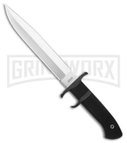 Cold Steel Knives OSS Double-Edged Black Fixed Blade Fighter Knife - Satin Plain