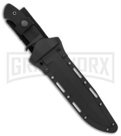 Cold Steel Knives OSS Double-Edged Black Fixed Blade Fighter Knife - Satin Plain -Knivesand Tools Shop Cold Steel OSS Double Edged Fighter Fixed Blade Satin BHQ 6867 jr sheath large