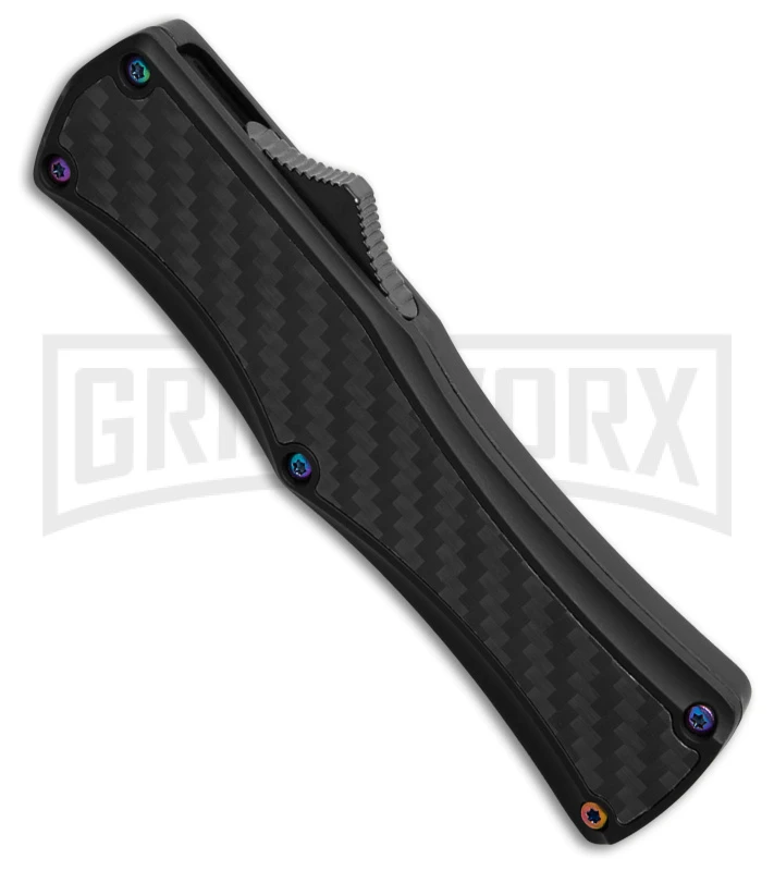 Edgeworks Carbon Fiber OTF Auto Knife Dagger - Rainbow Damascus Finish) Edgeworks Carbon Fiber OTF Auto Knife Dagger - Rainbow Damascus Finish) -Knivesand Tools Shop Edgeworks Carbon Fiber OTF Auto Knife Dagger 3in Rainbow Damascus GX 42359 td spine large
