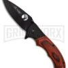 Elk Ridge Misty Mountain Dark Wood Manual Folding Knife - Black Plain -Knivesand Tools Shop Elk Ridge Misty Mountain Dark Wood Black BP 24988 jr large