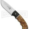 Elk Ridge Pitfall Burl Wood Fixed Blade Knife - Satin Plain -Knivesand Tools Shop Elk Ridge Pitfall burl wood satin BP 24804 jr large