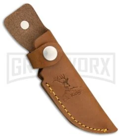Elk Ridge Pitfall Burl Wood Fixed Blade Knife - Satin Plain -Knivesand Tools Shop Elk Ridge Pitfall burl wood satin BP 24804 jr sheath large