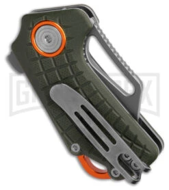 BlackFox Puck OD Green G-10 Pocket Knife - Bead Blast Plain -Knivesand Tools Shop Fox Knives Puck LLK OD Green G10 1in BB BHQ 179950 td side large