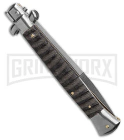 Frank B. 11" Italian Stiletto Buffalo Horn Automatic Knife - Bayonet -Knivesand Tools Shop Frank B 11 Italian Stiletto Buffalo Horn AK Bayonet GX 41439 td side large