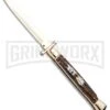 Frank B. 11" Stag Italian Stiletto Swinguard Gold Plated - Bayonet Gold -Knivesand Tools Shop Frank B 11in Italian Stiletto Swinguard Stag Gold Bayo GX 5357 jr large