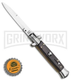Frank B. 7.5" Italian Stiletto Palisander Wood Automatic Knife - Polish Bayonet -Knivesand Tools Shop Frank B. 8 Italian Stiletto Palisander Wood Automatic Knife Polish Bayonet BHQ 118535 LS Bottlecap large