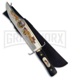 Frost Cutlery Battle Of Gettysburg Bowie Brown Fixed Blade Knife - Satin Plain