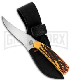Frost Cutlery Bear Hunter Deer Slayer Brown Fixed Blade - Satin Plain