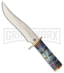 Frost Cutlery Chipaway Hunter Blue Bone Fixed Blade Knife - Satin Plain