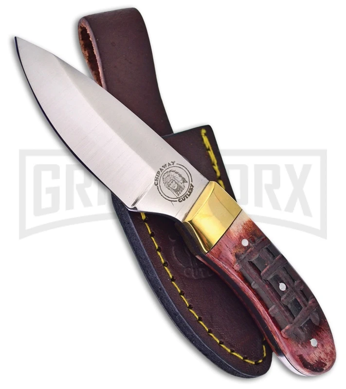 Frost Cutlery Chipaway Owl Hollow Skinner Brown Fixed Blade Knife - Satin Plain Frost Cutlery Chipaway Owl Hollow Skinner Brown Fixed Blade Knife - Satin Plain -Knivesand Tools Shop Frost Cutlery Chipaway Owl Hollow skinner brown satin BHQ 53605 er large