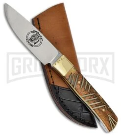 Frost Cutlery Chipaway Little Fox Brown Bone Fixed Blade Knife - Satin Plain