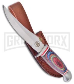 Frost Cutlery Chipaway Skinner Wood Fixed Blade Knife - Satin Plain