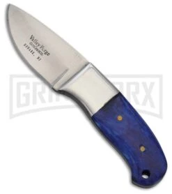 Frost Cutlery Valley Forge Thumb Knife Blue Fixed Blade - Satin Plain