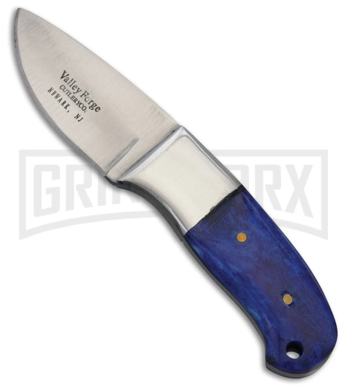 Frost Cutlery Valley Forge Thumb Knife Blue Fixed Blade - Satin Plain Frost Cutlery Valley Forge Thumb Knife Blue Fixed Blade - Satin Plain -Knivesand Tools Shop Frost Cutlery Forge Thumb blue satin BHQ 48438 er large