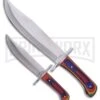 Frost Cutlery Jim Bowie Combo Blue 2 Piece Fixed Blade Knife Set - Satin Plain -Knivesand Tools Shop Frost Cutlery Jim Bowie combo 2 piece set satin BHQ 72996 er large