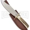 Frost Cutlery Jimmy Stag Fixed Blade Knife - Satin Plain -Knivesand Tools Shop Frost Cutlery Jimmy stag satin BHQ 48557 er large