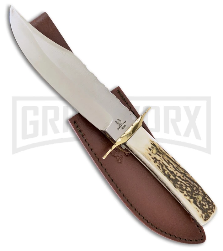 Frost Cutlery Jimmy Stag Fixed Blade Knife - Satin Plain Frost Cutlery Jimmy Stag Fixed Blade Knife - Satin Plain -Knivesand Tools Shop Frost Cutlery Jimmy stag satin BHQ 48557 er large