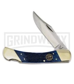Frost Cutlery Ocoee River Blue Bone Folding Knife - Satin Plain