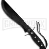 Frost Cutlery Quicksilver Bowie Black Fixed Blade Knife - Black Plain -Knivesand Tools Shop Frost Cutlery Quicksilver Bowie Black Black BP 22476 jr large